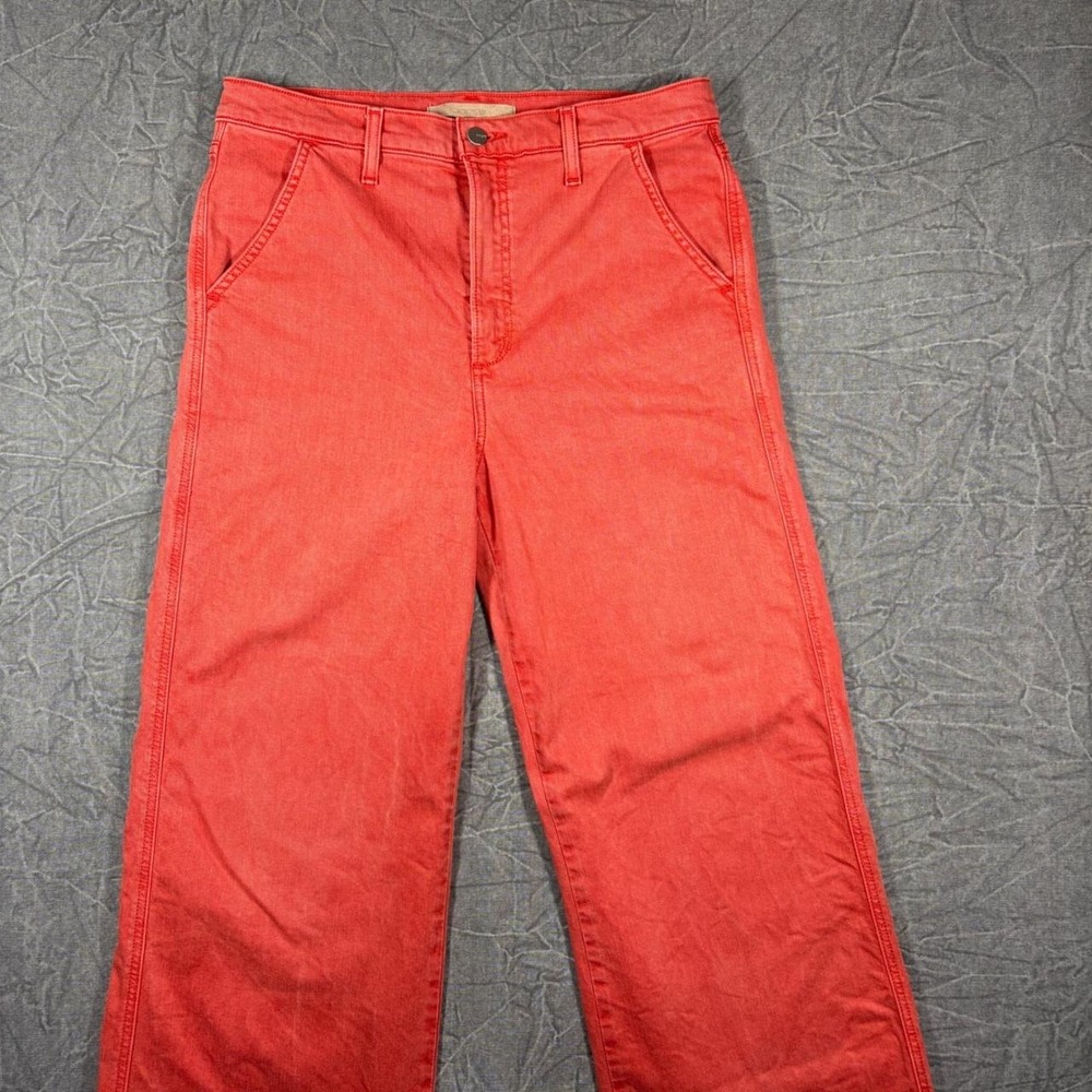 Joes Jeans Valiant Poppy Red/Orange Wide Leg High Rise Pants Womens 31